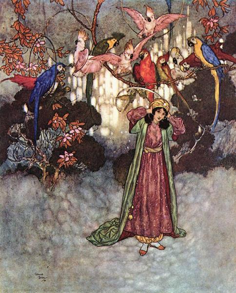 They began to scream and chatter, from Beauty and the Beast - Edmund Dulac