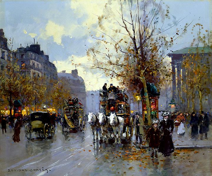 Omnibus on the Place de la Madeleine - Эдуард Кортес