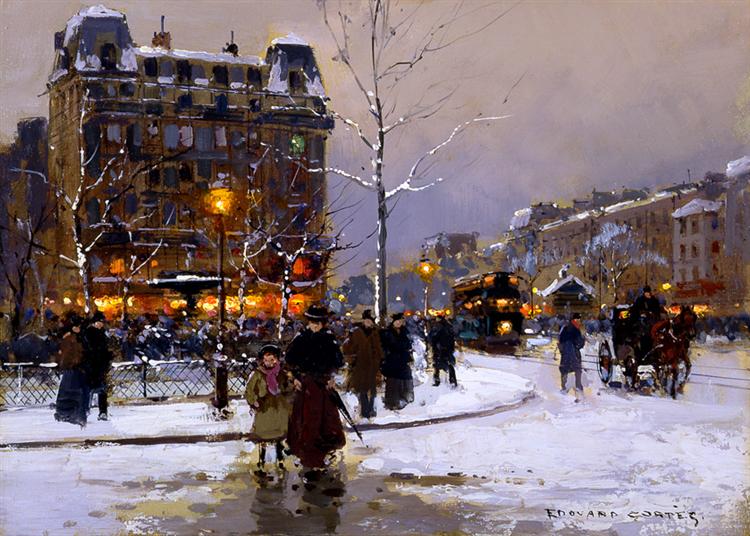 Place Pigalle, Winter - Édouard Cortès
