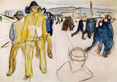 Workers on their way home I, 1918 - 1920 - Edvard Munch