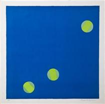 Untitled (blue with green circles) - Edward Avedisian