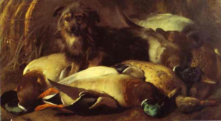 Decoyman's Dog and Duck, 1845 - Эдвин Генри Ландсир
