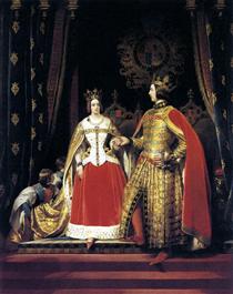 Queen Victoria and Prince Albert at the Bal Costumé of 12 May 1842 - Едвін Генрі Ландсір