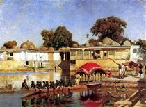 Palace and Lake at Sarket Ahmedabad, India - Edwin Lord Weeks