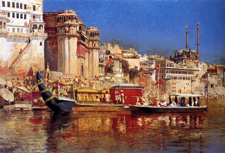 The Barge Of The Maharaja Of Benares, c.1883 - Едвін Лорд Вікс