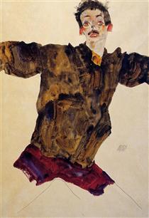 Self Portrait with Outstretched Arms - Эгон Шиле