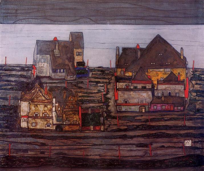 Vorstadt, 1914 - Egon Schiele
