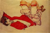 Wally with a Red Blouse - Egon Schiele