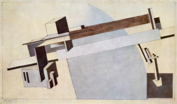 Proun 1 A, Bridge I, 1919 - Lazar Lissitzky