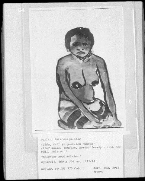 Kneeling negro girl, 1913 - Эмиль Нольде