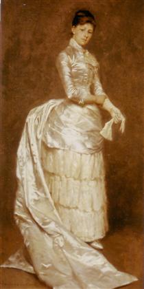 Charlotte Dufaux, in her wedding dress - Émile Claus