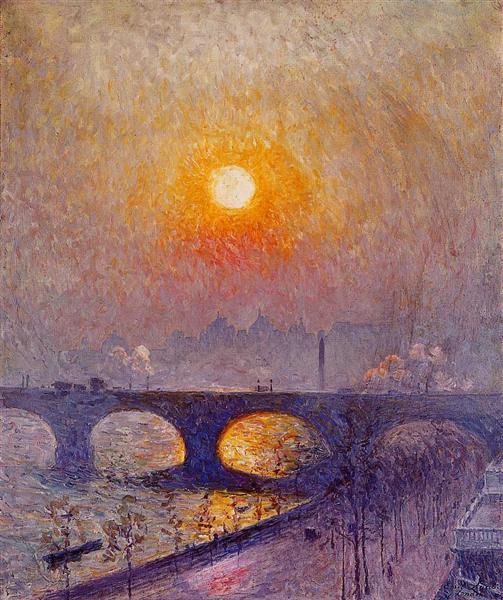 Sunset over Waterloo Bridge, 1916 - Эмиль Клаус