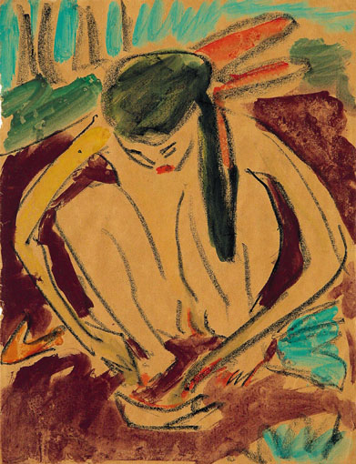 Crouching Girl, 1909 - Эрнст Людвиг Кирхнер