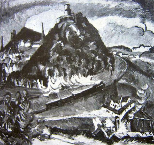 Königstein and railway, 1916 - Ernst Ludwig Kirchner