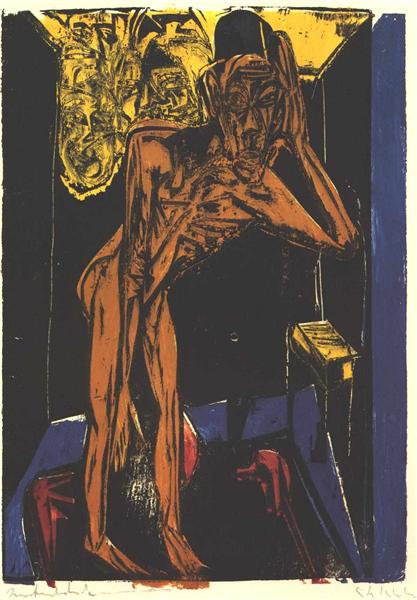 Schlemihl in the Loneliness of his Room, 1915 - Ernst Ludwig Kirchner