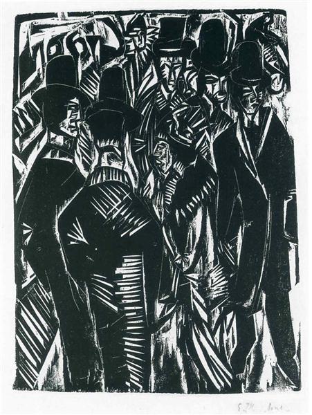 Street Scene: In Front of the Shop Window, 1914 - Ernst Ludwig Kirchner