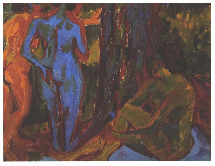 Three Nudes - Ernst Ludwig Kirchner
