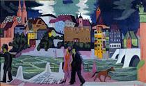 View of Basel and the Rhine - Ernst Ludwig Kirchner