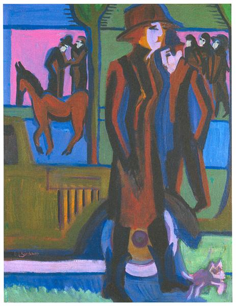 Walking Woman with Dog, 1926 - Ernst Ludwig Kirchner