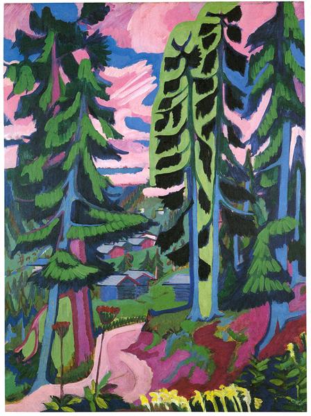 Wildboden Mountains Forest, 1927 - 1928 - Ернст Людвіг Кірхнер