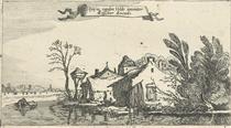 Farmhouse with dovecote on a river - Esaias van de Velde