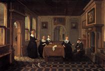 Five Ladies in an Interior - Есайас ван де Вельде