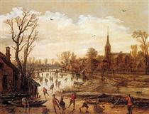 Winter landscape - Esaias van de Velde l'Ancien