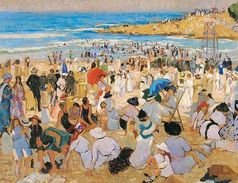 Manly Beach, Summer is Here, 1913 - Ethel Carrick