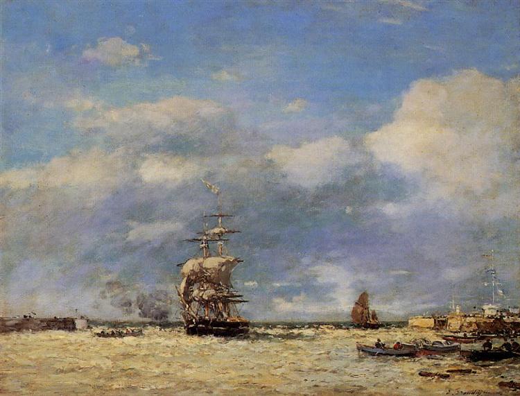 Entrance to Port of Havre, 1864 - Eugene Boudin