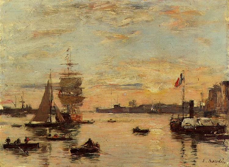 Le Havre. Avent Port., c.1890 - Eugène Boudin