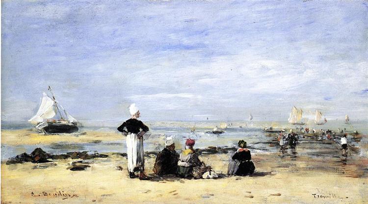 Low Tide at Trouville, c.1867 - Эжен Буден