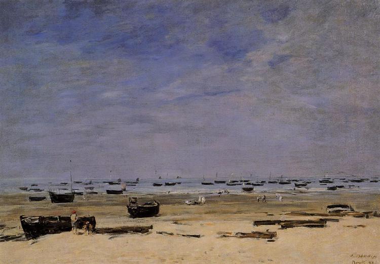 The Coastline at Berck at Low Tide, 1882 - Eugène Boudin