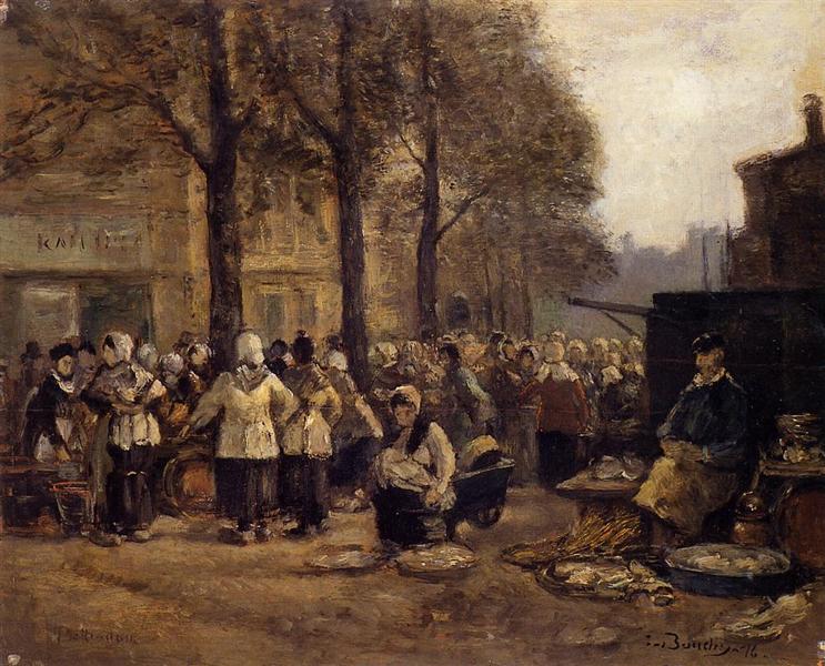 The Fish Market, Rotterdam, 1876 - Эжен Буден