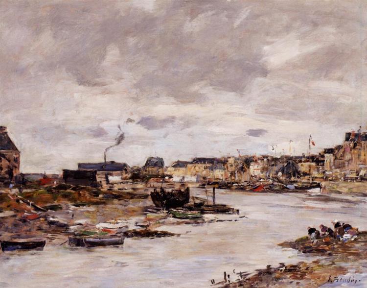 The Inner Port of Trouville at Low Tide - Eugene Boudin