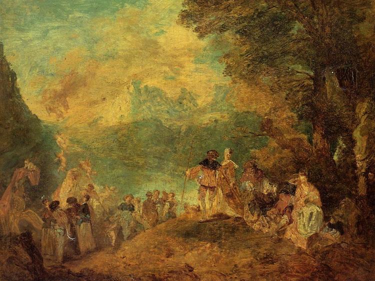 The Pilgrimage to Cythera (after Watteau), c.1849 - Эжен Буден