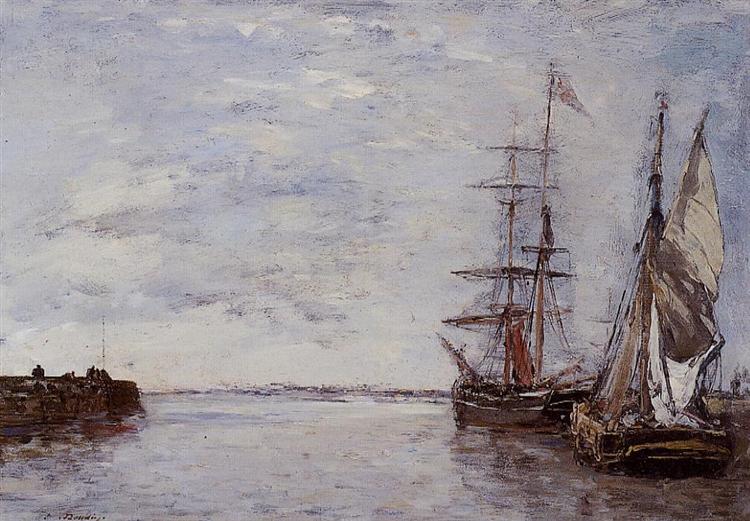 The Port at Deauville - Eugene Boudin