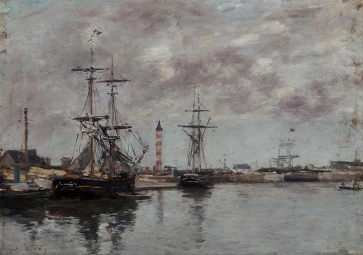 The Port of Deauville, c.1890 - Eugène Boudin