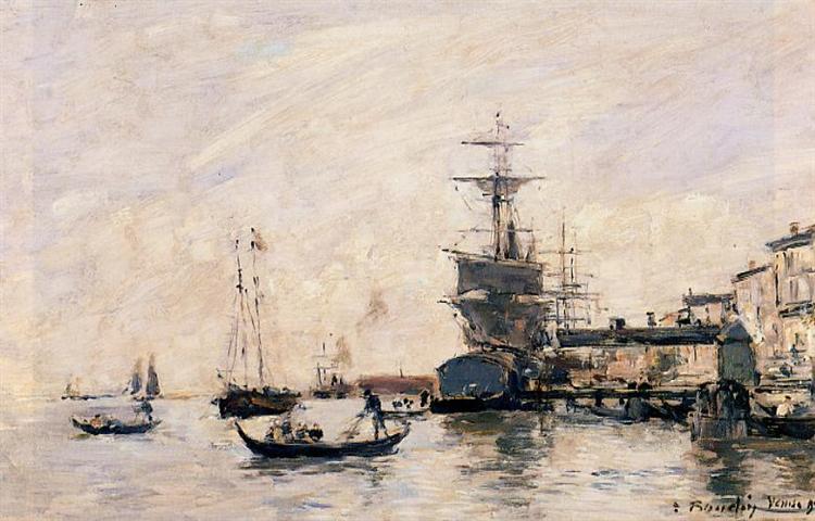 The Port of Trouville - Ежен Буден