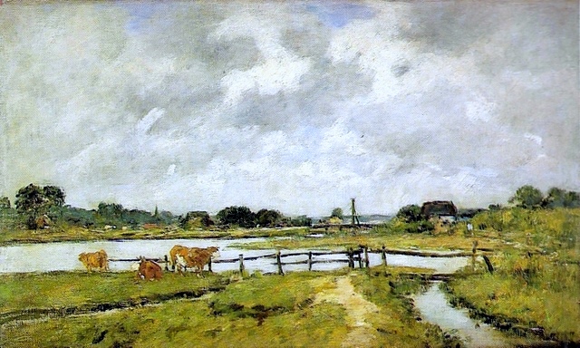 The Valley of the Touques. Cows in the Meadow., 1892 - Eugène Boudin