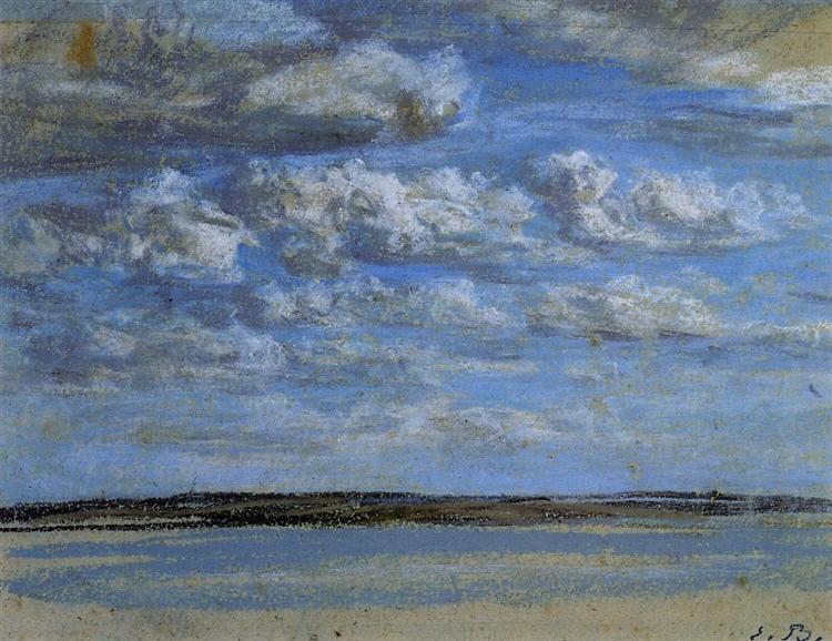 White Clouds, Blue Sky, c.1859 - Eugène Boudin
