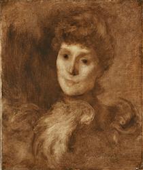 Portrait of a Woman (possibly Madame Keyser) - Eugène Carrière