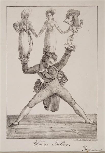 The Italian Theatre, 1821 - Eugene Delacroix