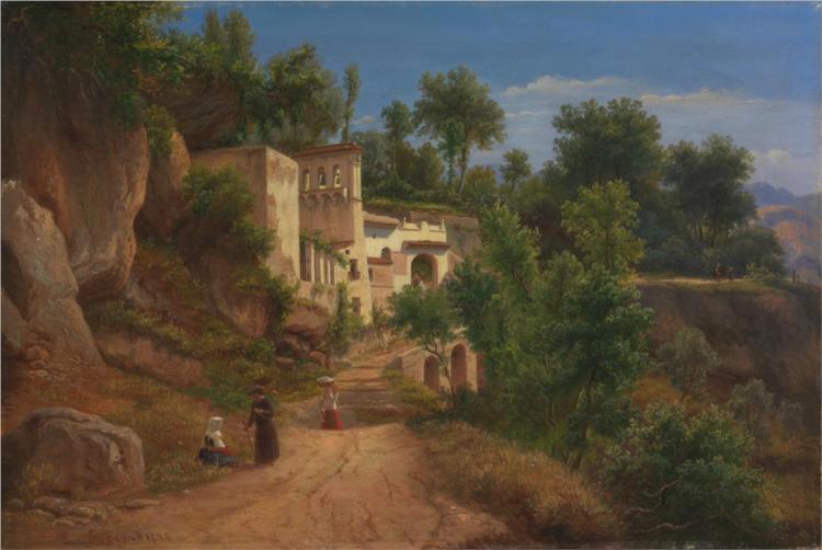 The Hermitage of St Maria of the Avvocatella near Naples, 1849 - Ойген фон Герард