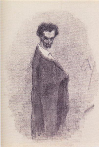 Satanic Self-Portrait, c.1860 - Félicien Rops