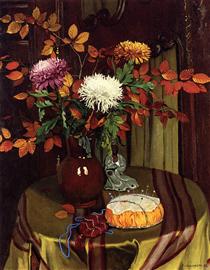 Chrysanthemums and Autumn Foliage - Felix Vallotton
