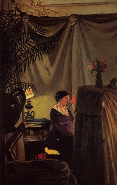 Gabrielle Vallotton at the Piano, 1904 - Феликс Валлотон
