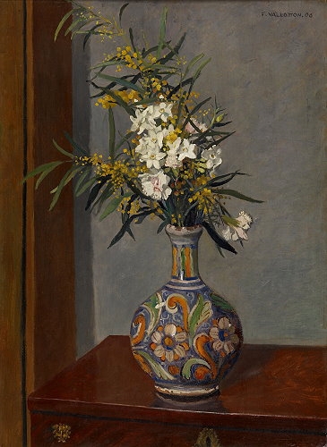 White flowers in a vase decorated, 1906 - Феликс Валлотон