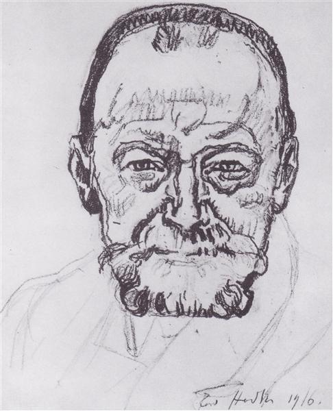 Study of self-portrait, 1916 - Ferdinand Hodler