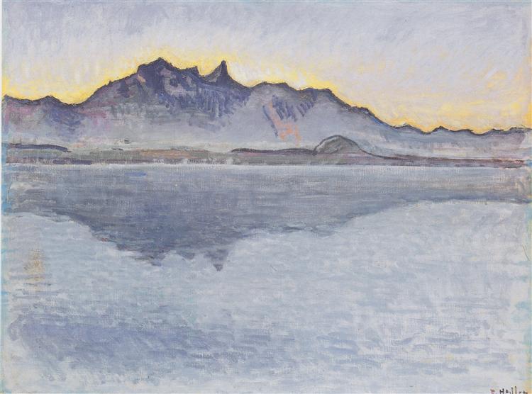 Thun, Stockhornkette, evening, c.1912 - Фердинанд Ходлер