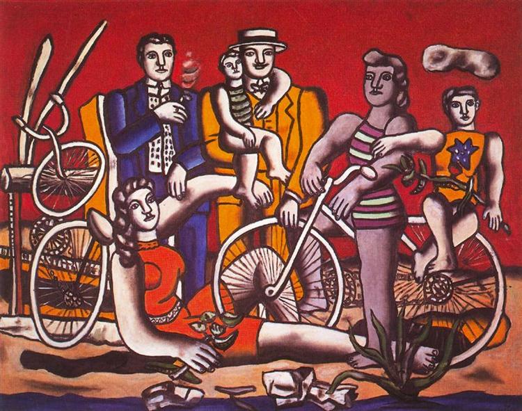 Leisure on red background, 1949 - Fernand Leger
